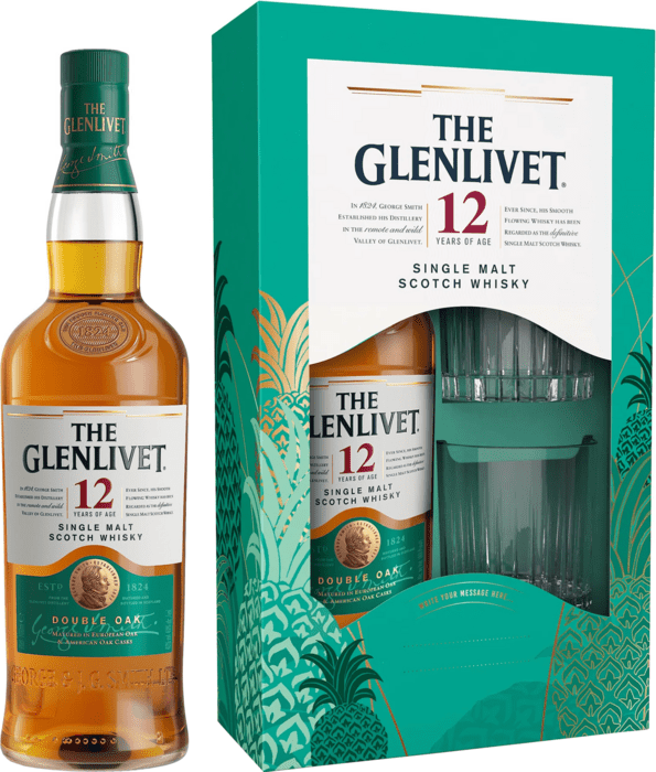Whisky Glenlivet 12Y single malt con Vaso